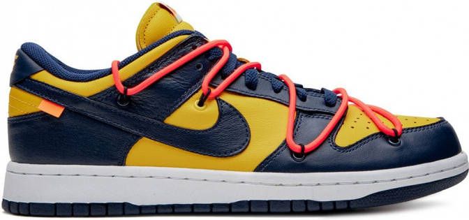 Nike X Off-White Dunk Low "University Gold" sneakers Blauw