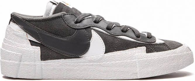 Nike x Sacai Blazer low top sneakers rubber Stof suède 10.5 Grijs