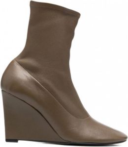 Nina Ricci Enkellaarzen met sleehak Groen