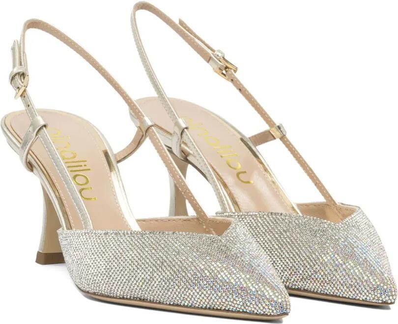 Ninalilou 65 mm slingback pumps verfraaid met kristallen Grijs - Foto 3