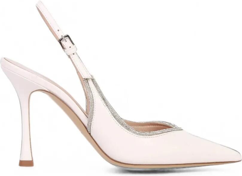Ninalilou 90 Amy pumps verfraaid met stras Wit