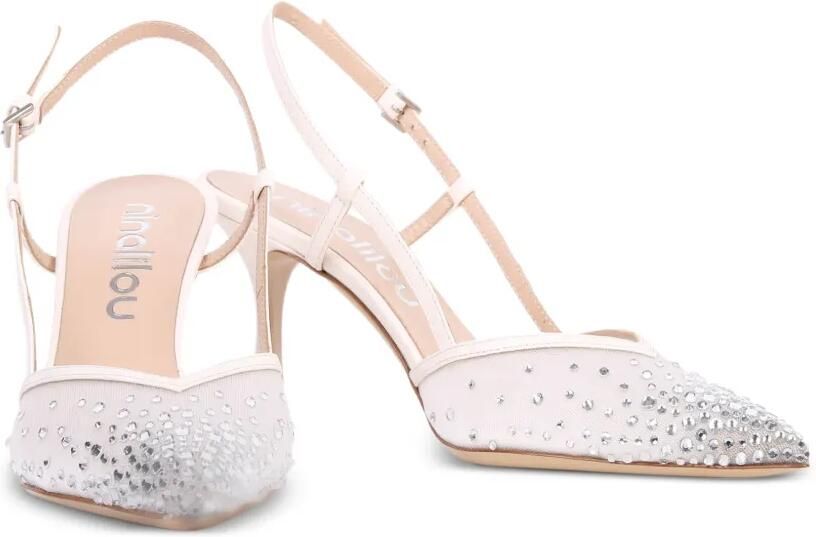 Ninalilou Amy mesh pumps met verfraaiing Beige - Foto 2