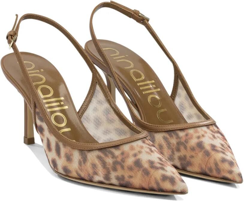 Ninalilou Eva 70 pumps met luipaardprint Bruin - Foto 3