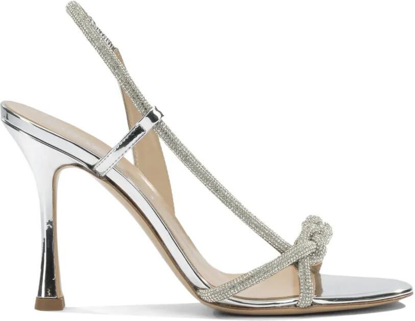 Ninalilou Gevlochten sandalen verfraaid met kristallen Zilver