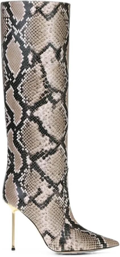 Ninalilou Helen laarzen met python-effect Beige