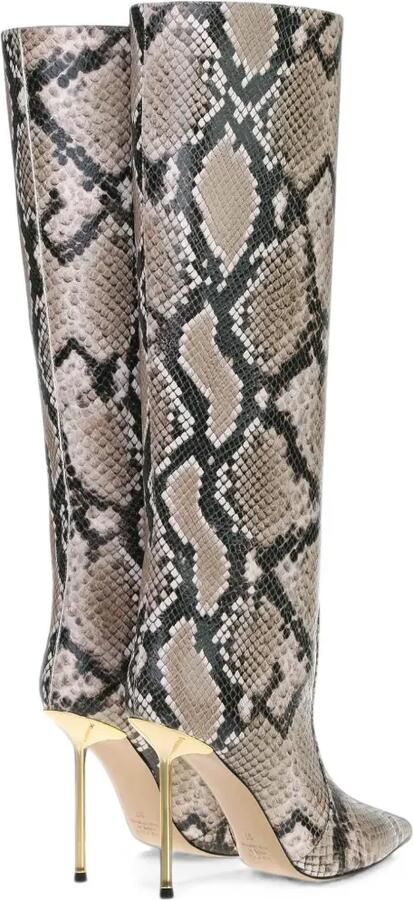 Ninalilou Helen laarzen met python-effect Beige - Foto 3