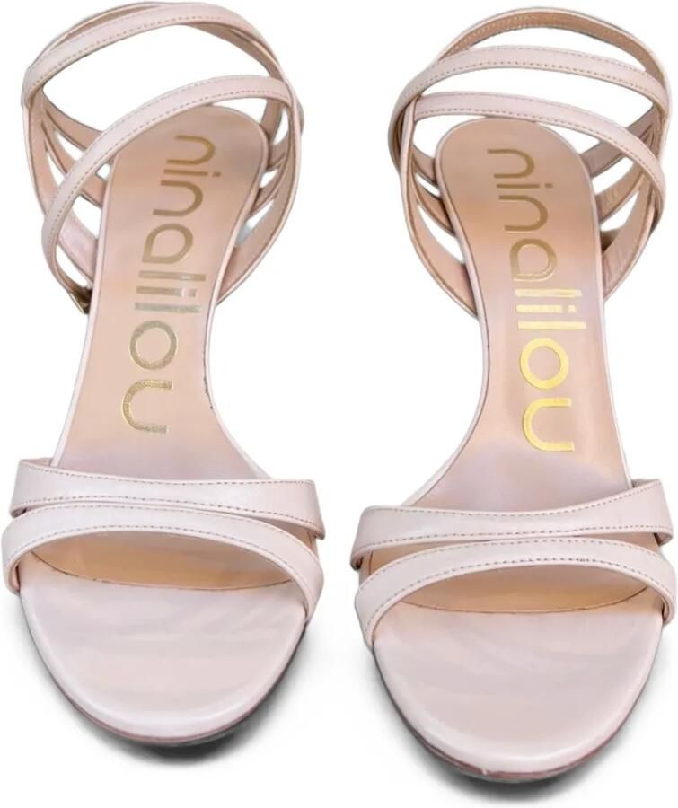 Ninalilou Helen sandalen met gekruiste bandjes en stiletto-hak Beige - Foto 2