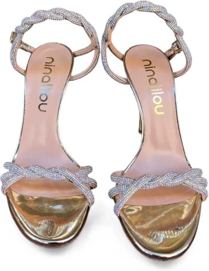 Ninalilou Lady verfraaide gevlochten sandalen Zilver - Foto 2
