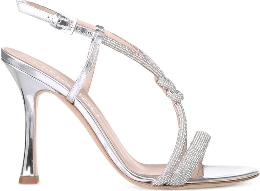 Ninalilou MYA 90 verfraaide sandalen met geknoopt detail Zilver