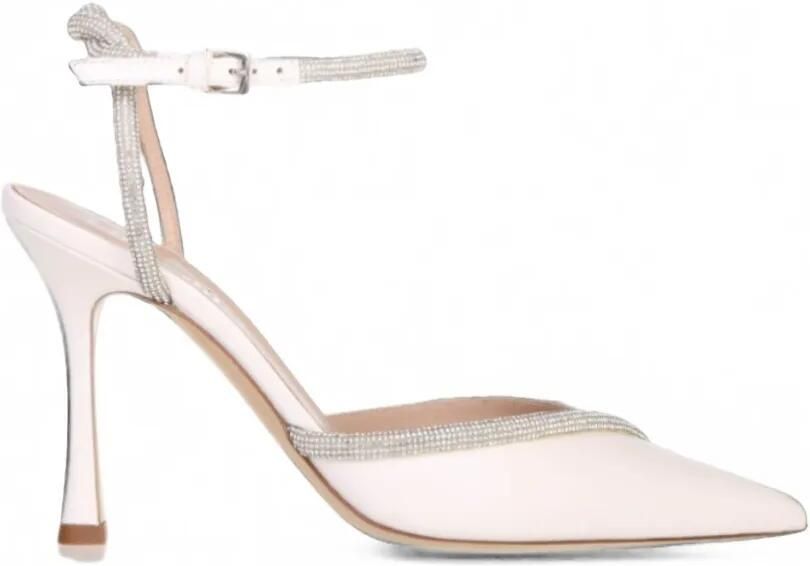 Ninalilou Mya pumps verfraaid met stras en puntige neus Beige