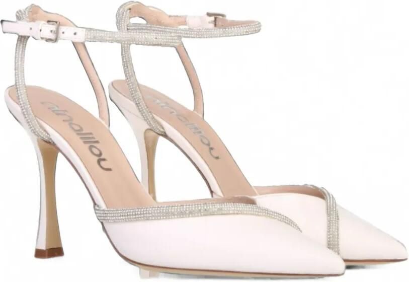 Ninalilou Mya pumps verfraaid met stras en puntige neus Beige - Foto 4