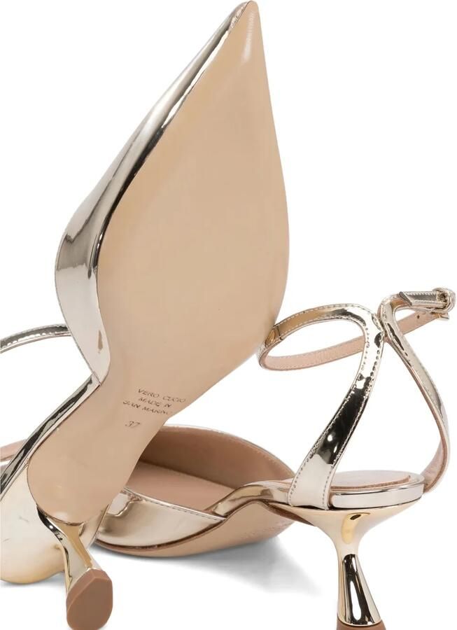 Ninalilou Pumps met puntige neus en metallic enkelbandje Goud - Foto 2