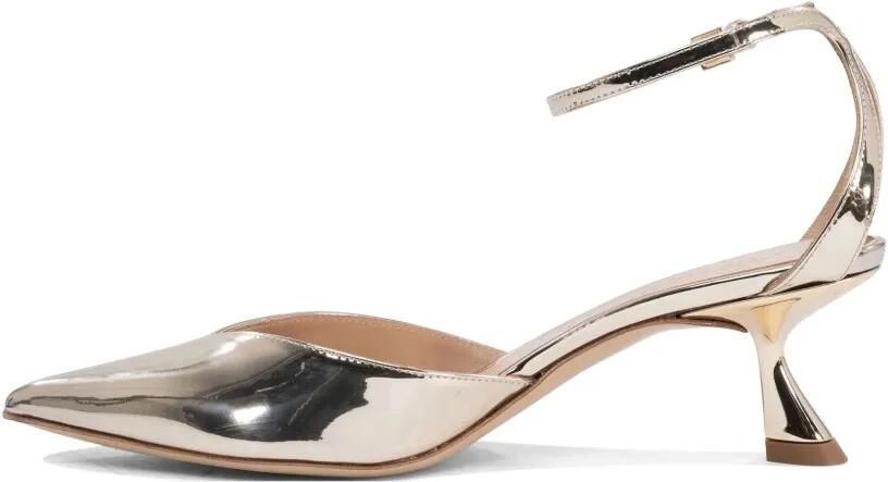 Ninalilou Pumps met puntige neus en metallic enkelbandje Goud - Foto 4