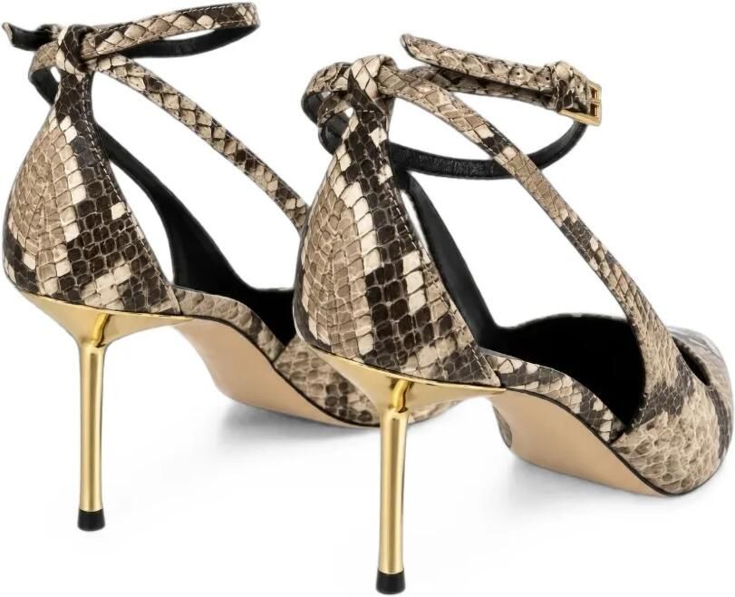 Ninalilou Pumps met puntige neus en reptieleffect Beige - Foto 3