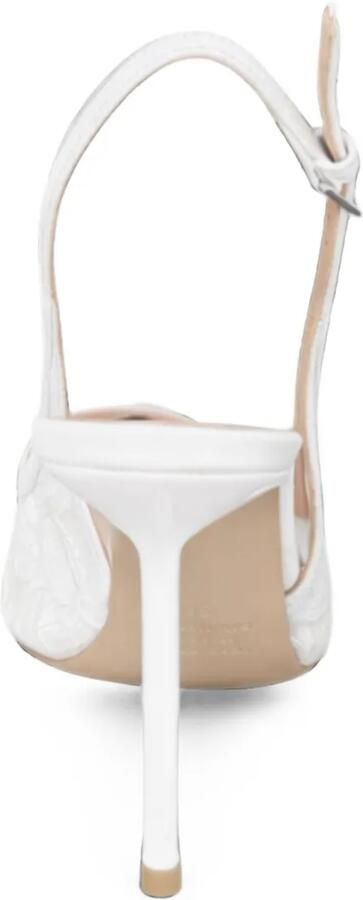 Ninalilou Slingback pumps met kanten vlakken Wit - Foto 3