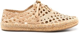 Nk Basketweave espadrilles met sleehak Bruin