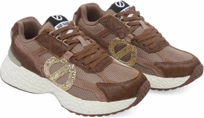 No Name Carter 2.0 glitter-logo sneakers Bruin - Foto 3