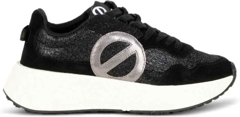 No Name Carter sneakers met logopatch en glitters Zwart