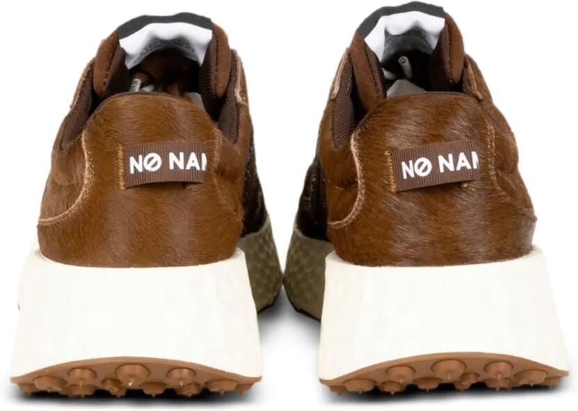 No Name Carter sneakers met kalfshaar en glitter-logo Bruin - Foto 2