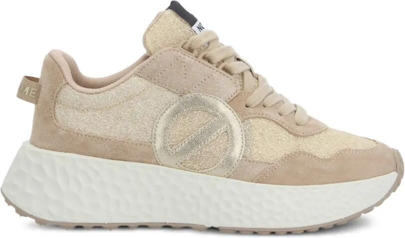No Name Carter Jogger sneakers met glitter-effect Beige