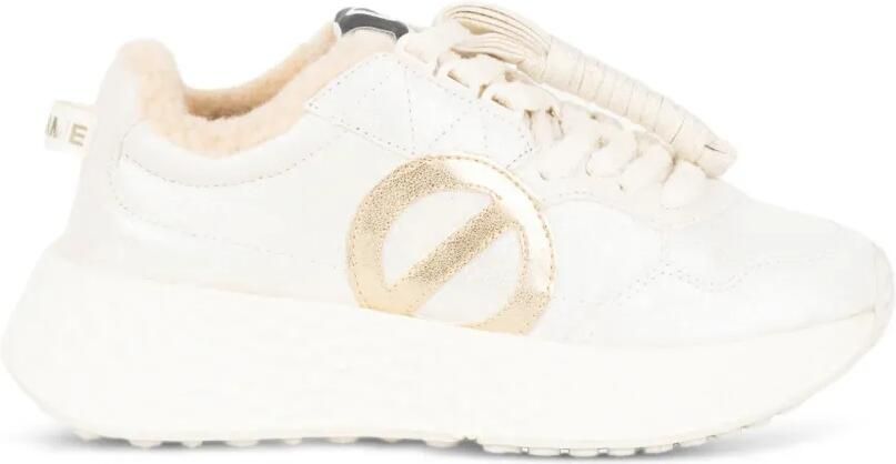 No Name Carter sneakers met voering van imitatiebont en logopatch Wit
