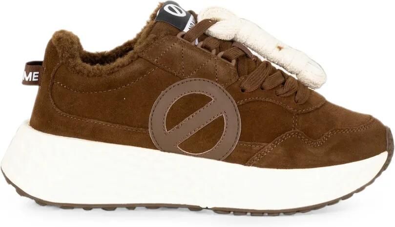 No Name Carter suède sneakers met logopatch Bruin