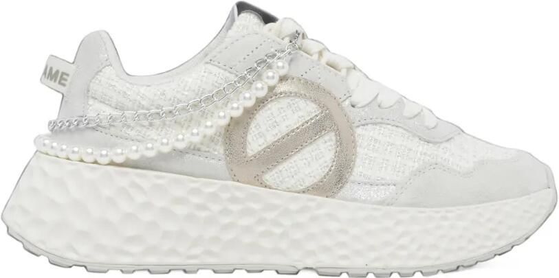No Name Carter pearl-embellished sneakers Wit