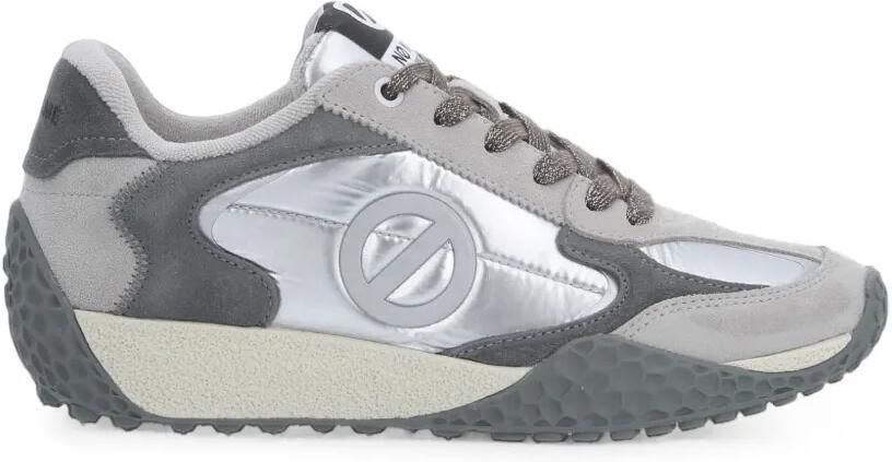 No Name Kate sneakers met metallic afwerking en logo-patch Grijs