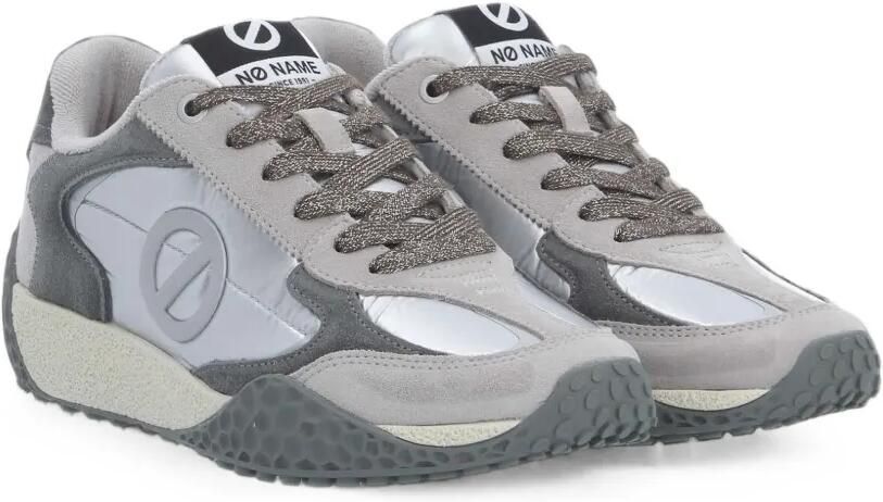 No Name Kate sneakers met metallic afwerking en logo-patch Grijs - Foto 2