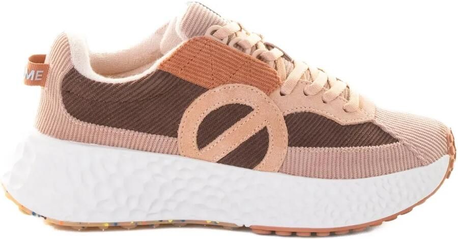 No Name Sneakers met ribfluwelen vlak Bruin