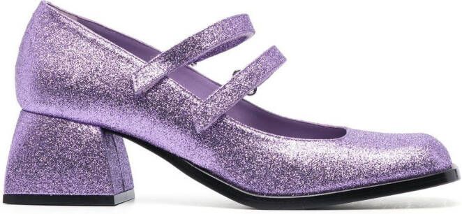 Nodaleto Bacara Mary Jane schoenen met glitter Paars