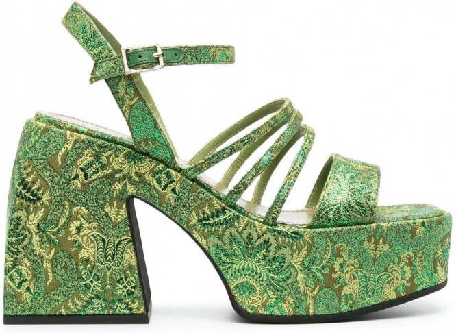 Nodaleto Bulla Chibi sandalen met plateauzool Groen