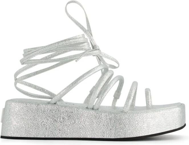 Nodaleto Bulla Gaia sandalen met plateauzool Zilver