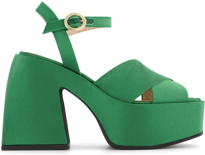 Nodaleto Bulla Joni sandalen met kruisbandjes Groen