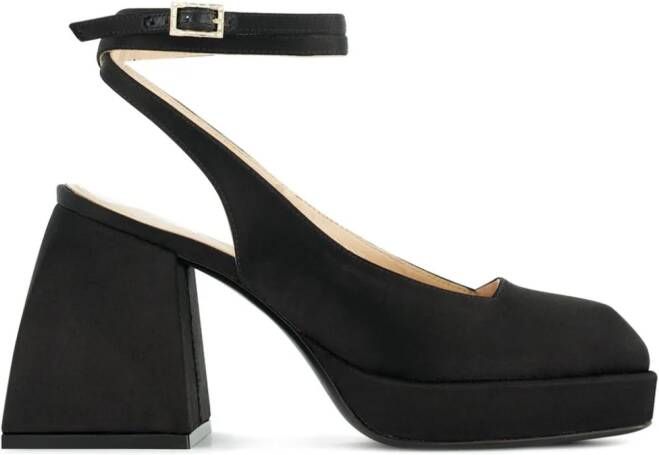 Nodaleto Bulla Sofia satijnen pumps Zwart