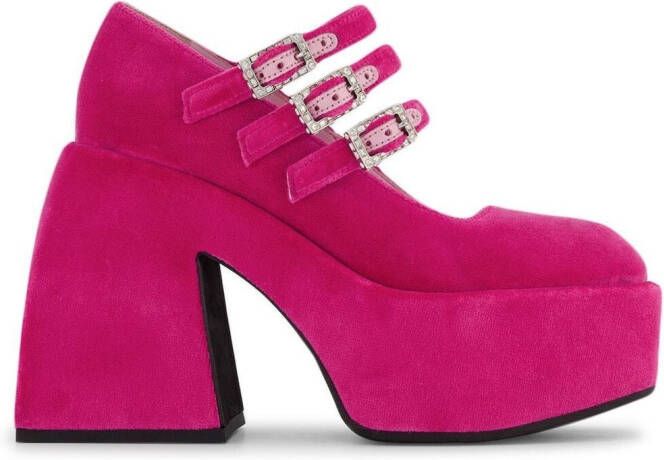 Nodaleto Decolleté pumps met plateauzool Roze