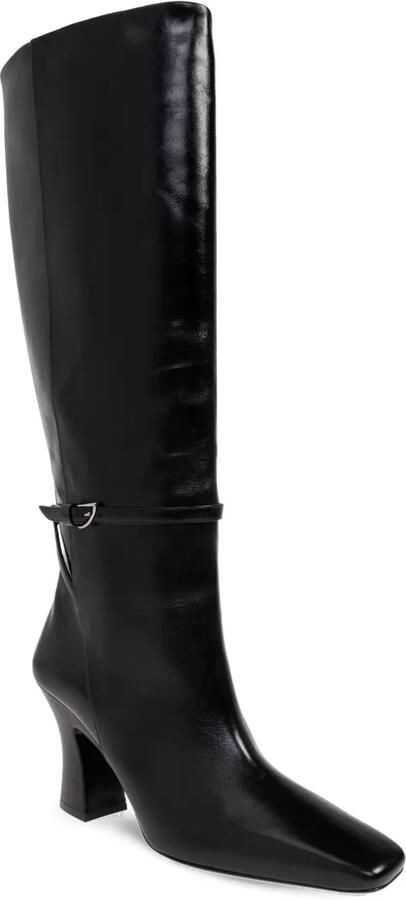 Nodaleto 90 mm knielaarzen met gespbandje Zwart