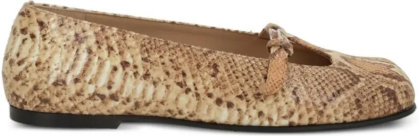 Nodaleto Ballerina's met bandje en print Beige
