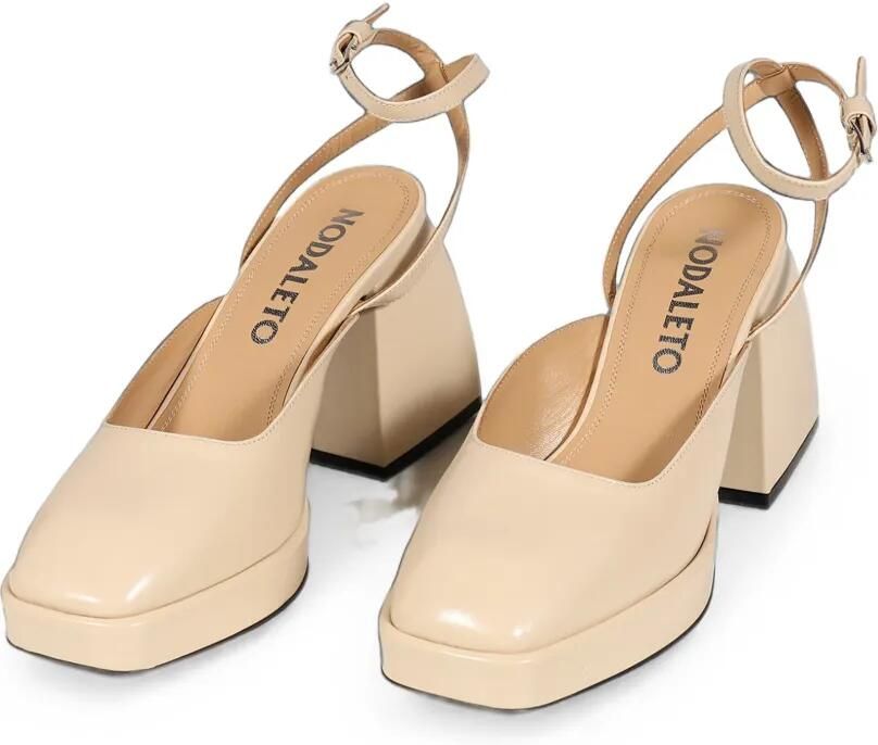 Nodaleto Bulla 90 pumps met platform Beige - Foto 3