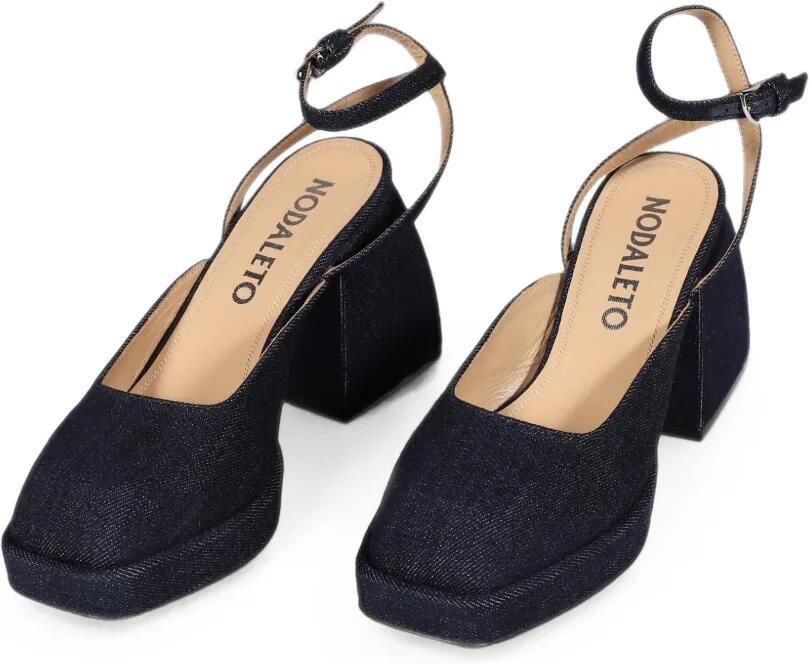 Nodaleto Bulla denim pumps met platform Blauw