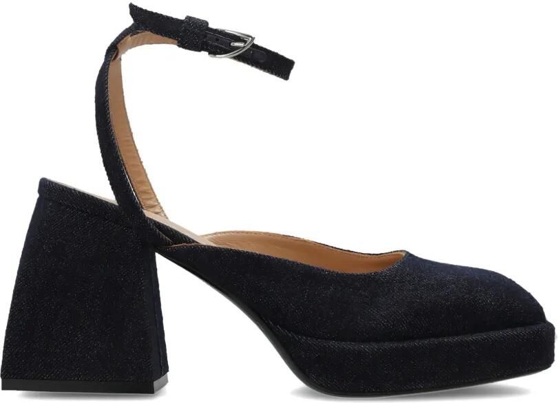 Nodaleto Denim pumps met plateauzool Blauw