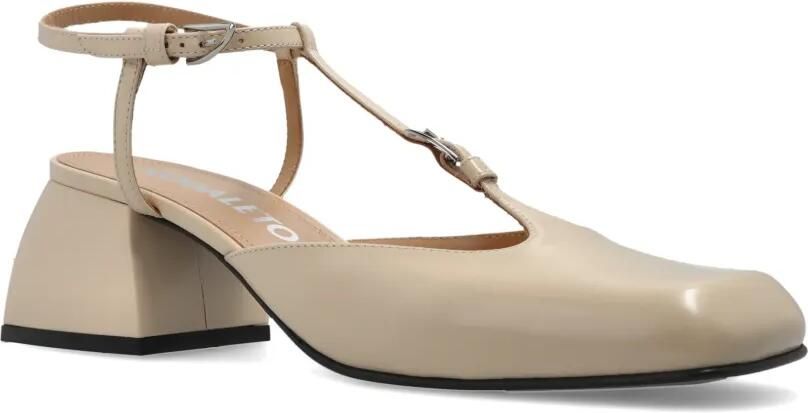 Nodaleto Leren pumps met T-bandje Beige