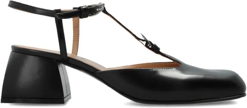 Nodaleto Leren pumps met vierkante neus Zwart