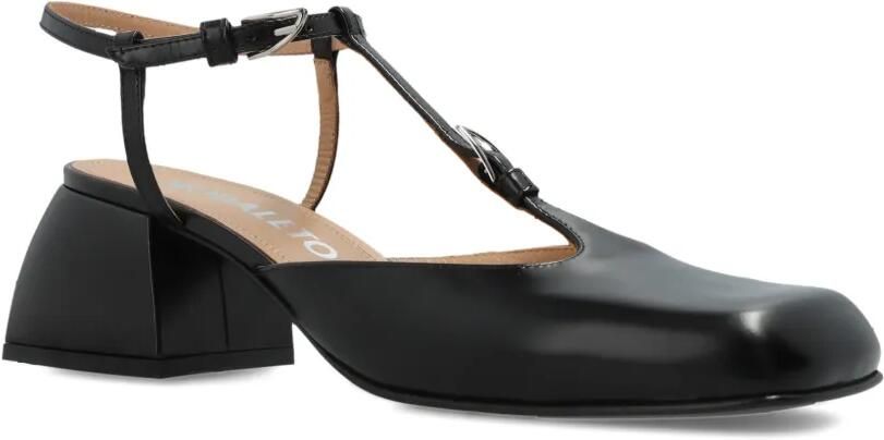 Nodaleto Leren pumps met vierkante neus Zwart - Foto 4