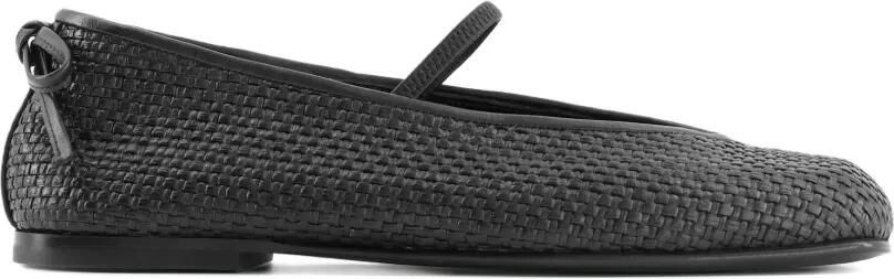 Nodaleto Raffia ballerina's met strik Zwart