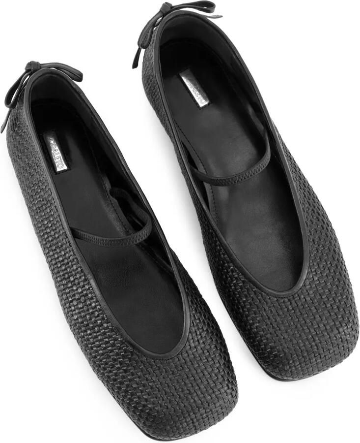 Nodaleto Raffia ballerina's met strik Zwart - Foto 2