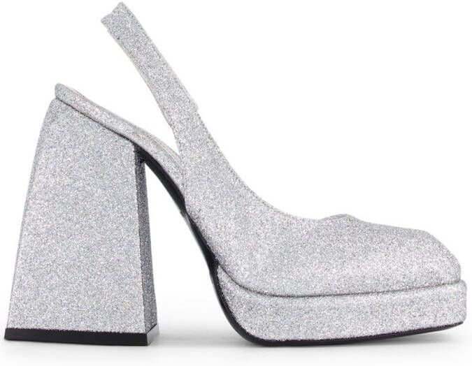 Nodaleto Pumps met vierkante neus Zilver