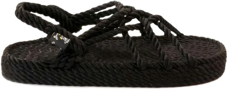 Nomadic State of Mind Geweven sandalen met touw Zwart