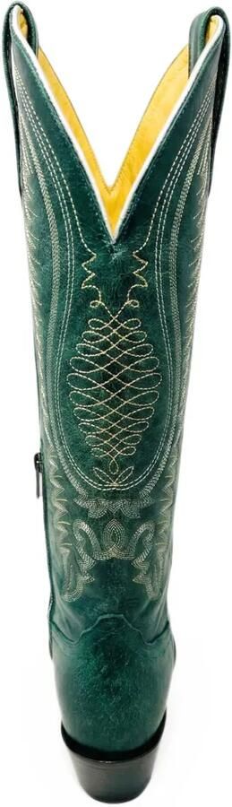 NORTALIE Agave geborduurde leren cowboylaarzen Groen - Foto 5