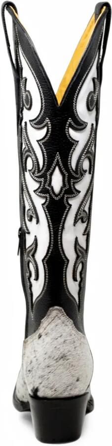 NORTALIE Luna cowboylaarzen met kalfshaardetail Zwart - Foto 5